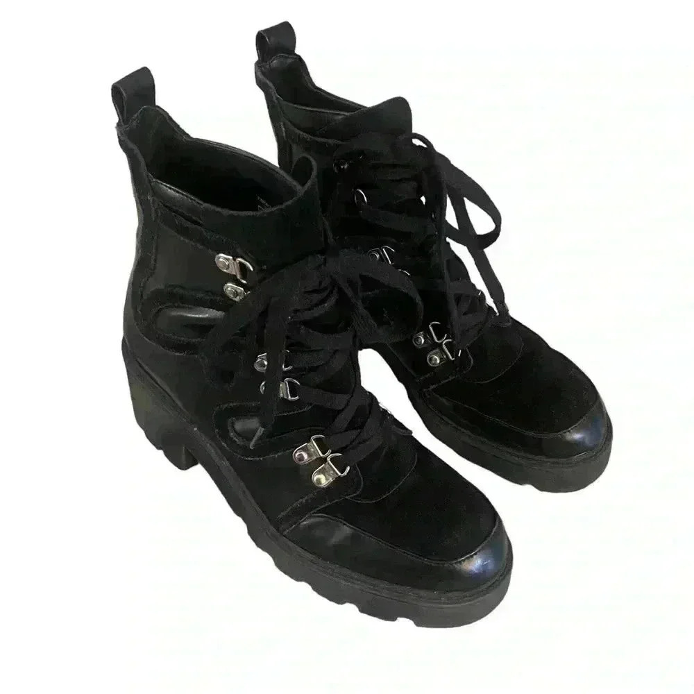Zara Suede and Leather Moto Boots